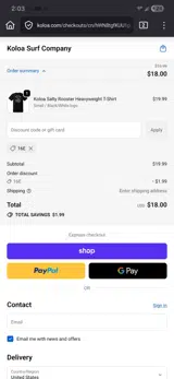 Koloa coupon verification screenshot