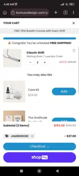 jamiedroid coupon verification screenshot