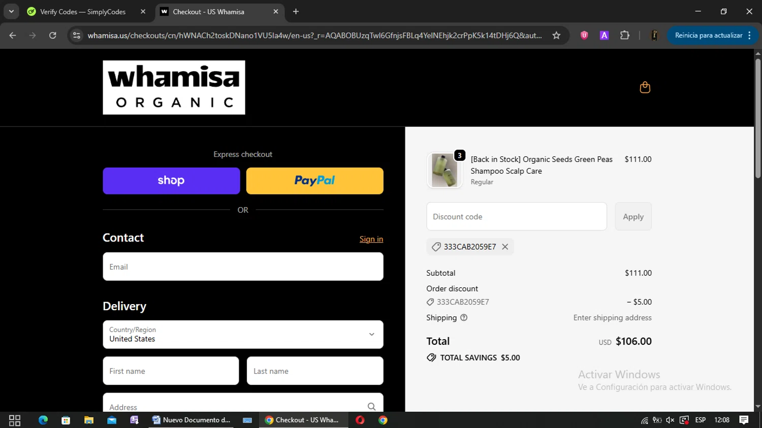 Koncrete Eden promo code screenshot showing code JOSECOHEN applied at Koncrete Eden checkout page. Uploaded by SimplyCodes community member yisusgamer on May 28, 2026