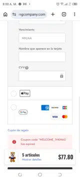 WELCOME_1HKMAS coupon verification screenshot