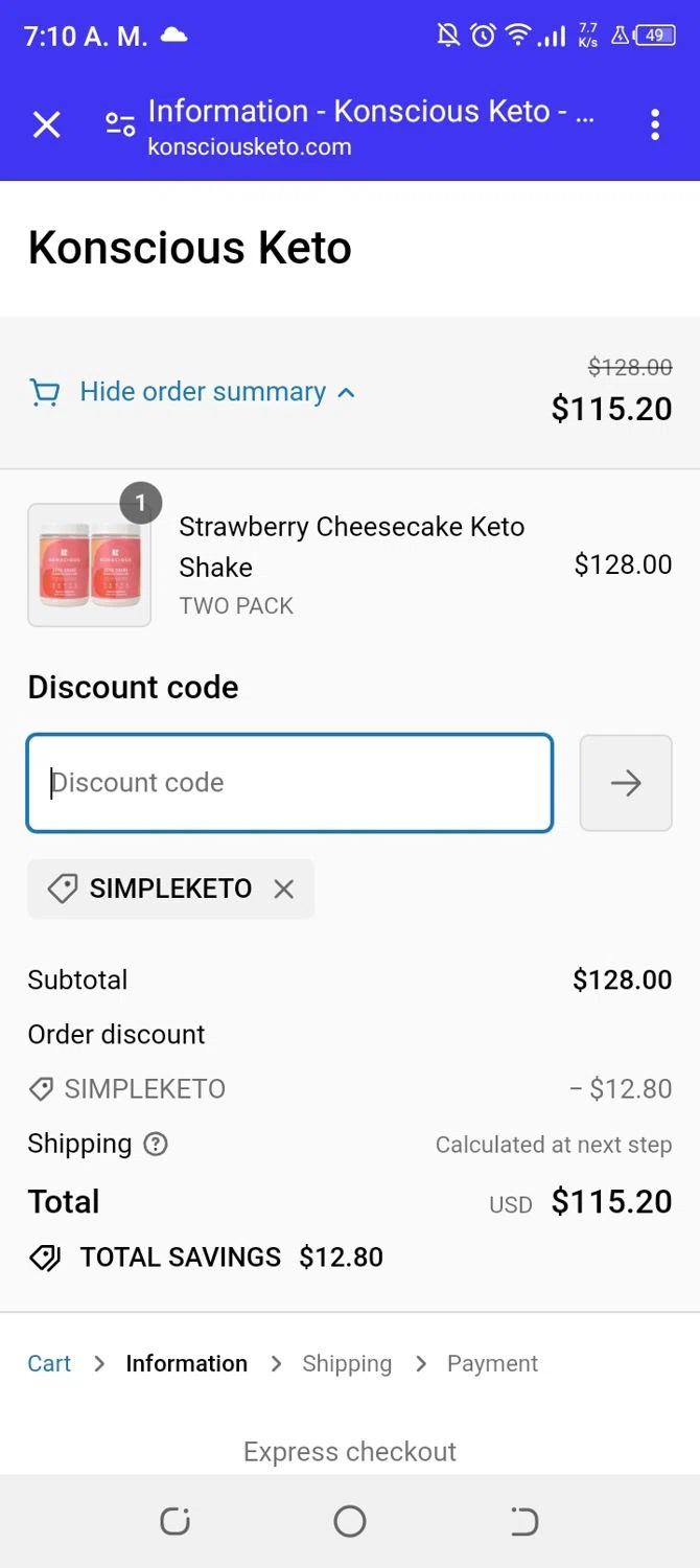 how to use Konscious Keto coupons