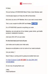 BFCM25 coupon verification screenshot