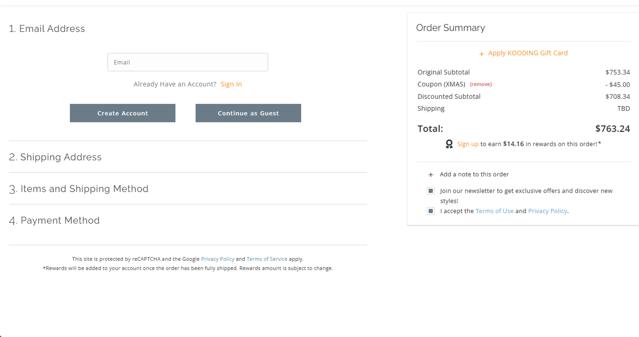 Kooding.com checkout page showing Kooding.com discount code box | Screenshot taken by SimplyCodes community member on Dec 16, 2024