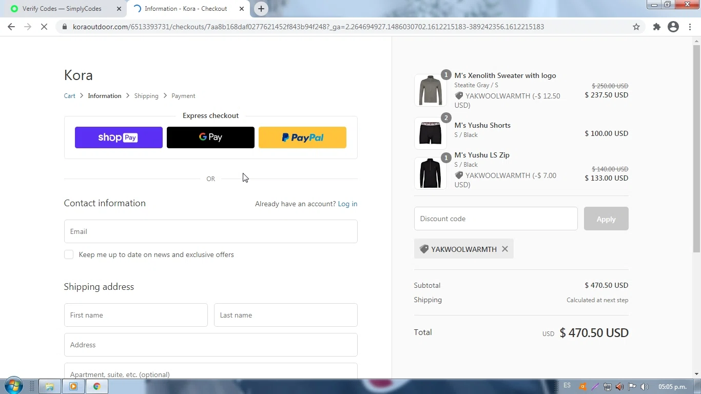 where to use Kora promo code box