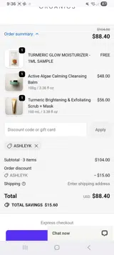 ashleyk coupon verification screenshot