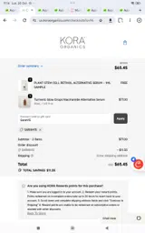 Sarah15 coupon verification screenshot