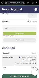 ZEN20 coupon verification screenshot