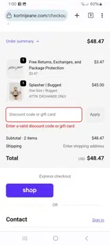 Take40 coupon verification screenshot