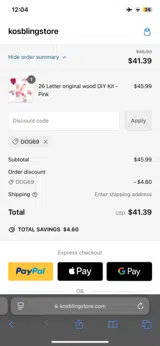 DOG69 coupon verification screenshot