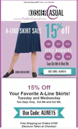 ALINE15 coupon verification screenshot