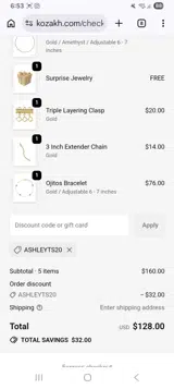 Ashleyts20 coupon verification screenshot