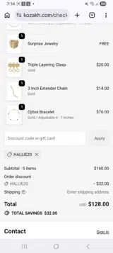 Hallie20 coupon verification screenshot