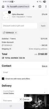 Denna20 coupon verification screenshot