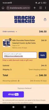ONEpromocodeperorder coupon verification screenshot