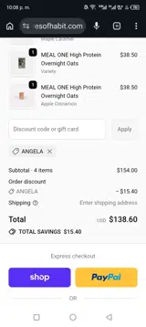 ANGELA coupon verification screenshot