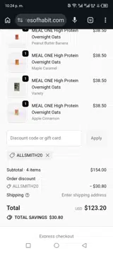 ALLSMITH20 coupon verification screenshot