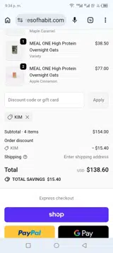 KIM coupon verification screenshot