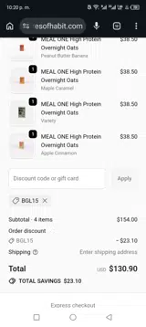 BGL15 coupon verification screenshot