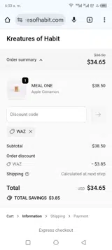 Waz coupon verification screenshot