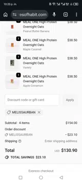 MELISSAURBAN coupon verification screenshot