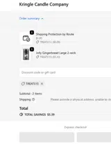 TREATS15 coupon verification screenshot