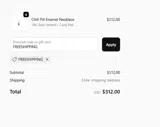 FREESHIPPING coupon verification screenshot