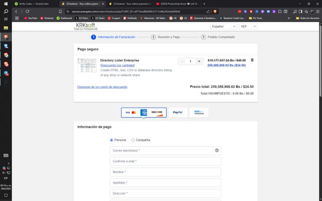 KRKsoft checkout page showing KRKsoft promo code box | Screenshot taken by SimplyCodes community member on Jun 29, 2025