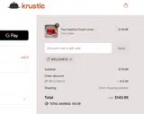 WELCOME10 coupon verification screenshot