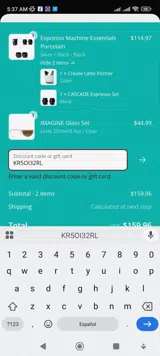 KR5OI32RL coupon verification screenshot