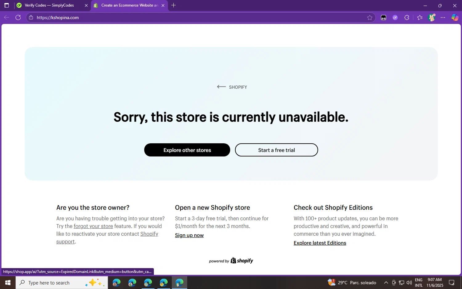 Kshopina discount code screenshot showing code reem applied at Kshopina checkout page. Uploaded by SimplyCodes community member fghfgefds2 on Nov 6, 2025