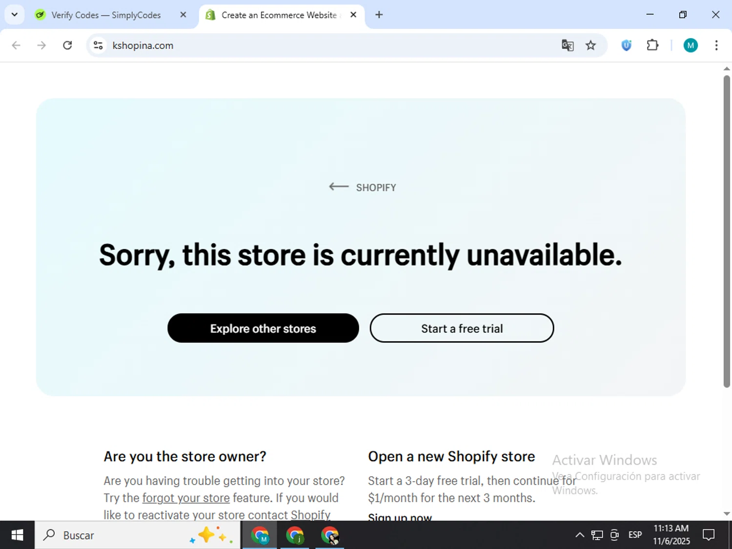 Kshopina discount code screenshot showing code reem applied at Kshopina checkout page. Uploaded by SimplyCodes community member estrellaveloz on Nov 6, 2025