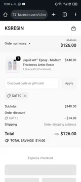 CAT10 coupon verification screenshot