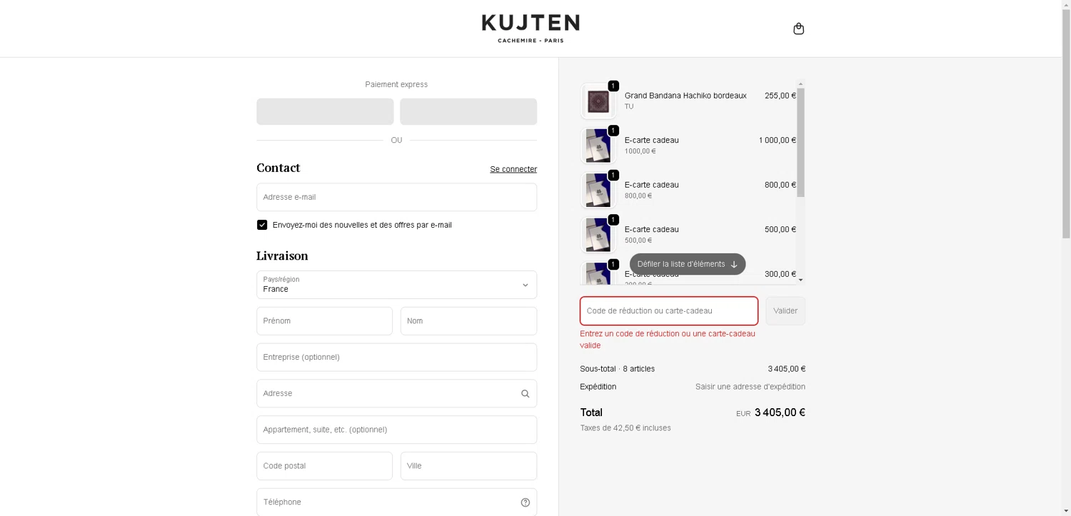 Kujten promo code screenshot showing code KUJTEN5 applied at Kujten checkout page. Uploaded by SimplyCodes community member CleverLynx8583 on Sep 19, 2025
