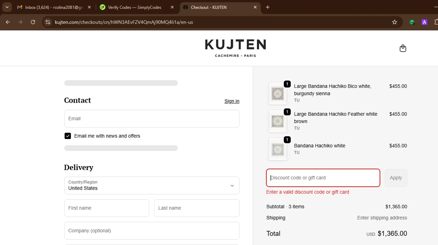 Kujten promo code screenshot showing code KUJTEN5 applied at Kujten checkout page. Uploaded by SimplyCodes community member SnoopDogg on Sep 19, 2025