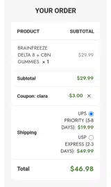 CLARA coupon verification screenshot
