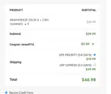 newoff10 coupon verification screenshot