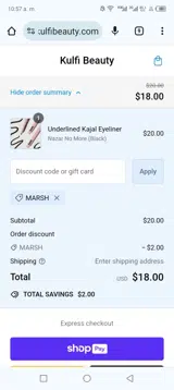 Marsh coupon verification screenshot