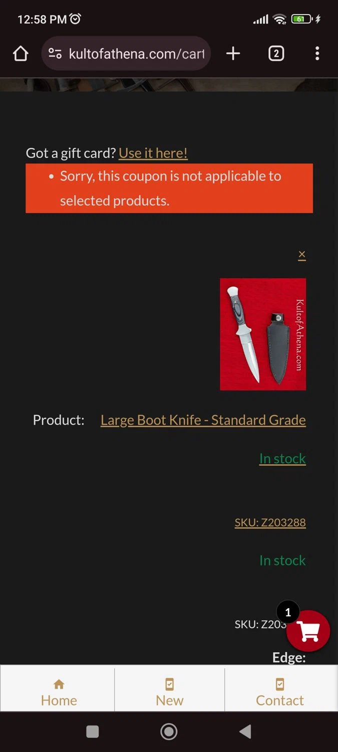 Kult of Athena checkout page showing Kult of Athena coupon code box | Screenshot taken by SimplyCodes community member on Nov 23, 2023