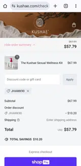 Jhawk90 coupon verification screenshot