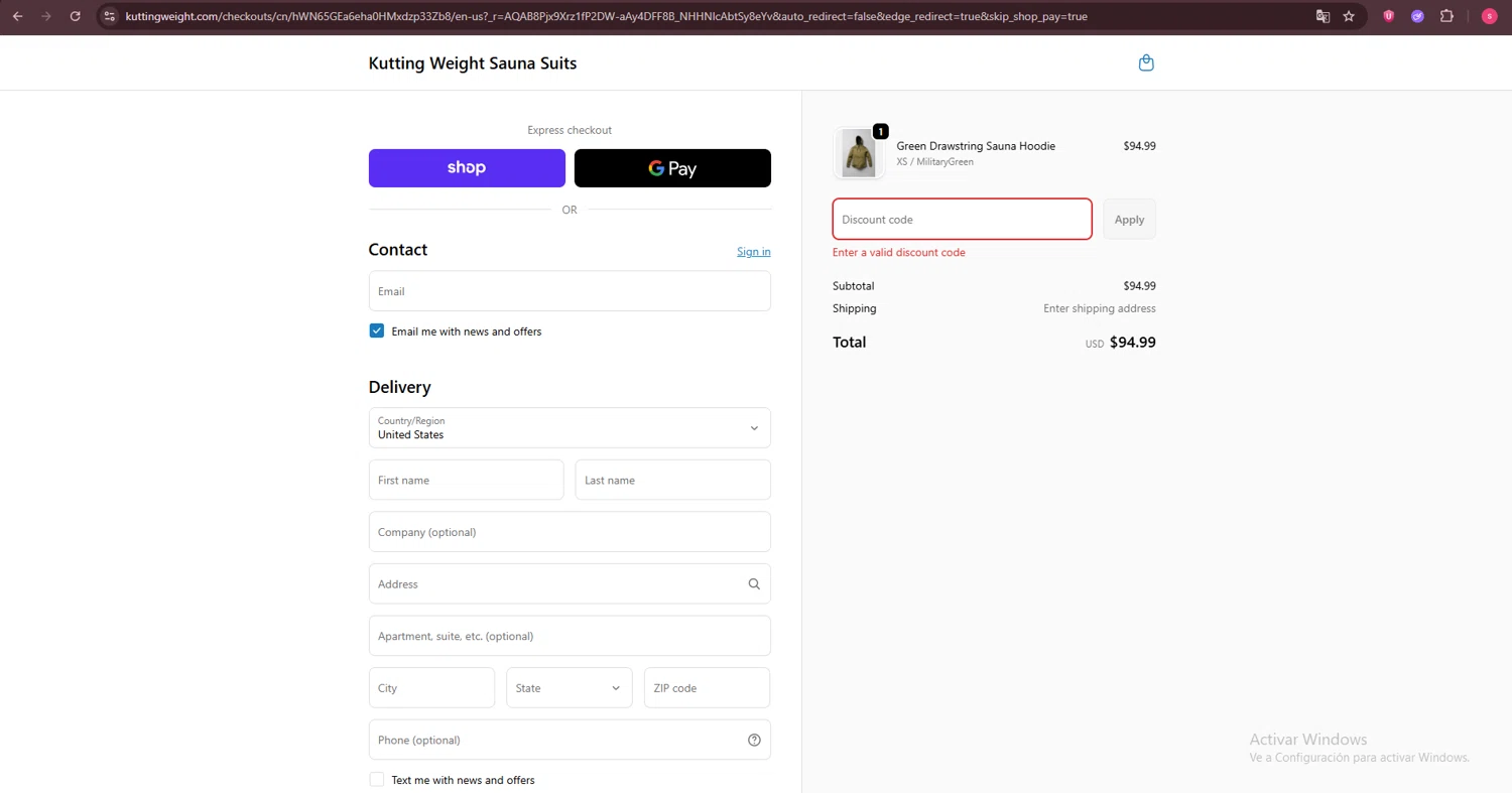 Kutting Weight discount code screenshot showing code BF20 applied at Kutting Weight checkout page. Uploaded by SimplyCodes community member CleverHawk3882 on Dec 5, 2025