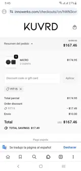 KUVRD coupon verification screenshot