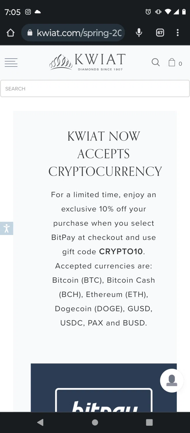 Kwiat checkout page showing Kwiat promo code box | Screenshot taken by SimplyCodes community member on Jul 18, 2023