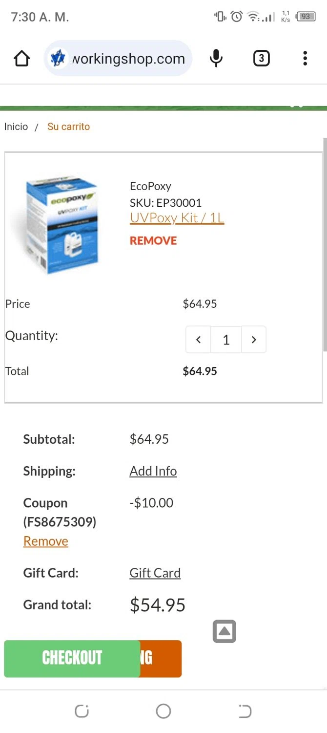 Klingspor's Woodworking Shop checkout page showing Klingspor's Woodworking Shop promo code box | Screenshot taken by SimplyCodes community member on Dec 3, 2023