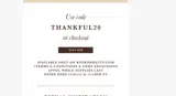 thankful20 coupon verification screenshot