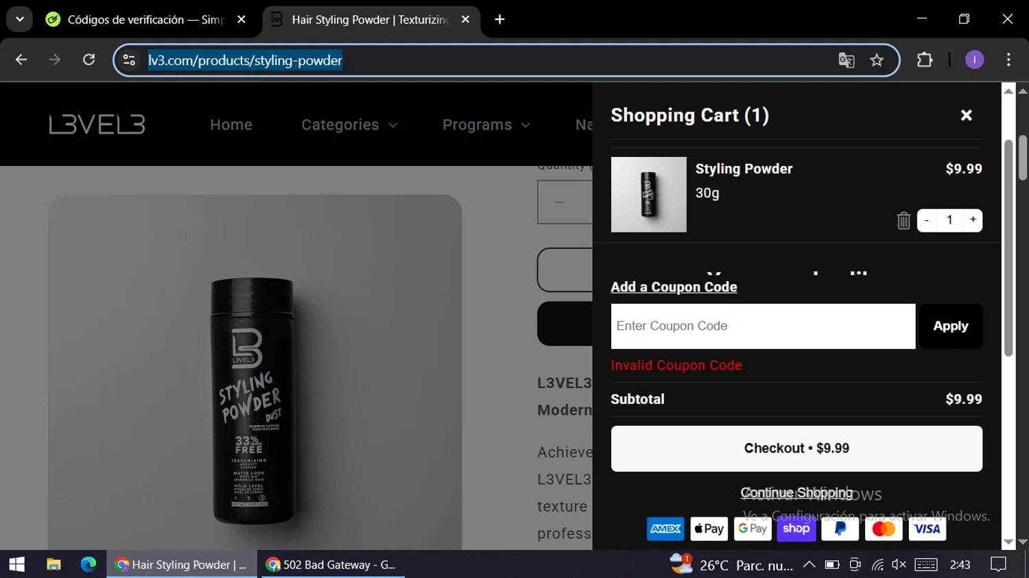 L3VEL3 discount code screenshot showing code CineTraits applied at L3VEL3 checkout page. Uploaded by SimplyCodes community member AGP44456545 on Nov 14, 2025