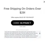 OLYFS29 coupon verification screenshot