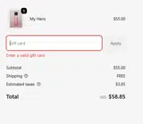 HERO10 coupon verification screenshot