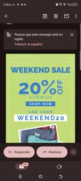 Weekend20 coupon verification screenshot