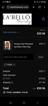 PD35 coupon verification screenshot
