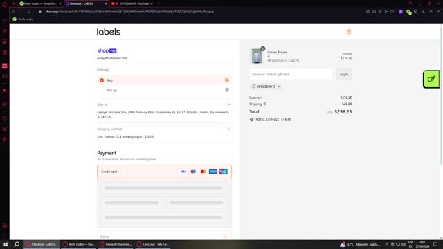 Labels Fashion checkout page showing Labels Fashion promo code box | Screenshot taken by SimplyCodes community member on Apr 26, 2024